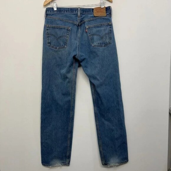Vtg Levis 501xx Button Fly Blue Jeans USA MADE Denim Pants 501-0000 Size 36 x 36 - Picture 2 of 7